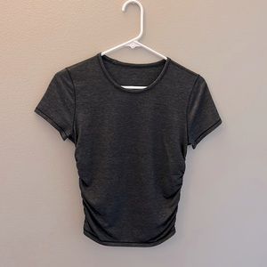 Grey Lululemon short sleeve, lightweight, form-fitting Small